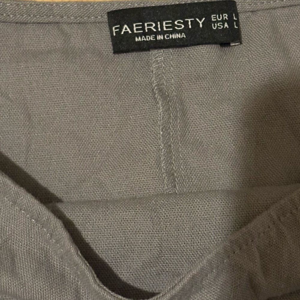 Faeriesty Tunic Shirt Dress Gray Large - Picture 6 of 8